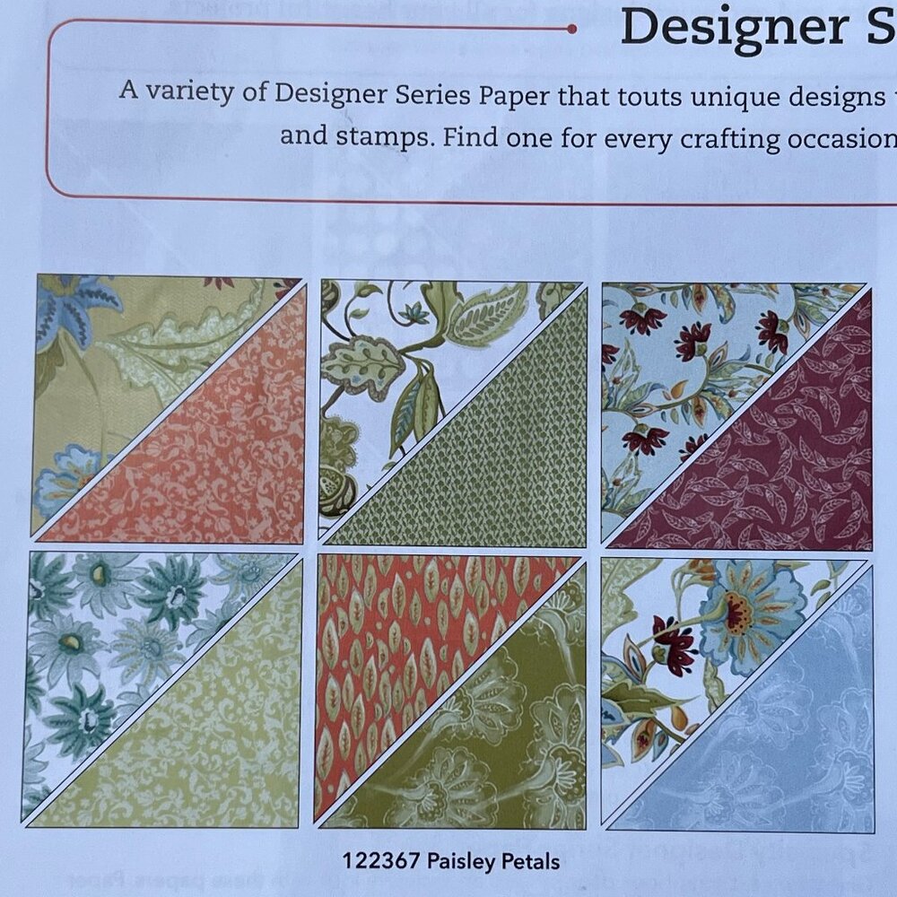 Paisley Petals Stampin' Up! Designer Series Paper 12" x 12"